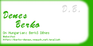 denes berko business card